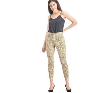 NYDJ X CHICO'S Women's Leopard Print High Rise Skinny Leg Jeans Tan Size 14